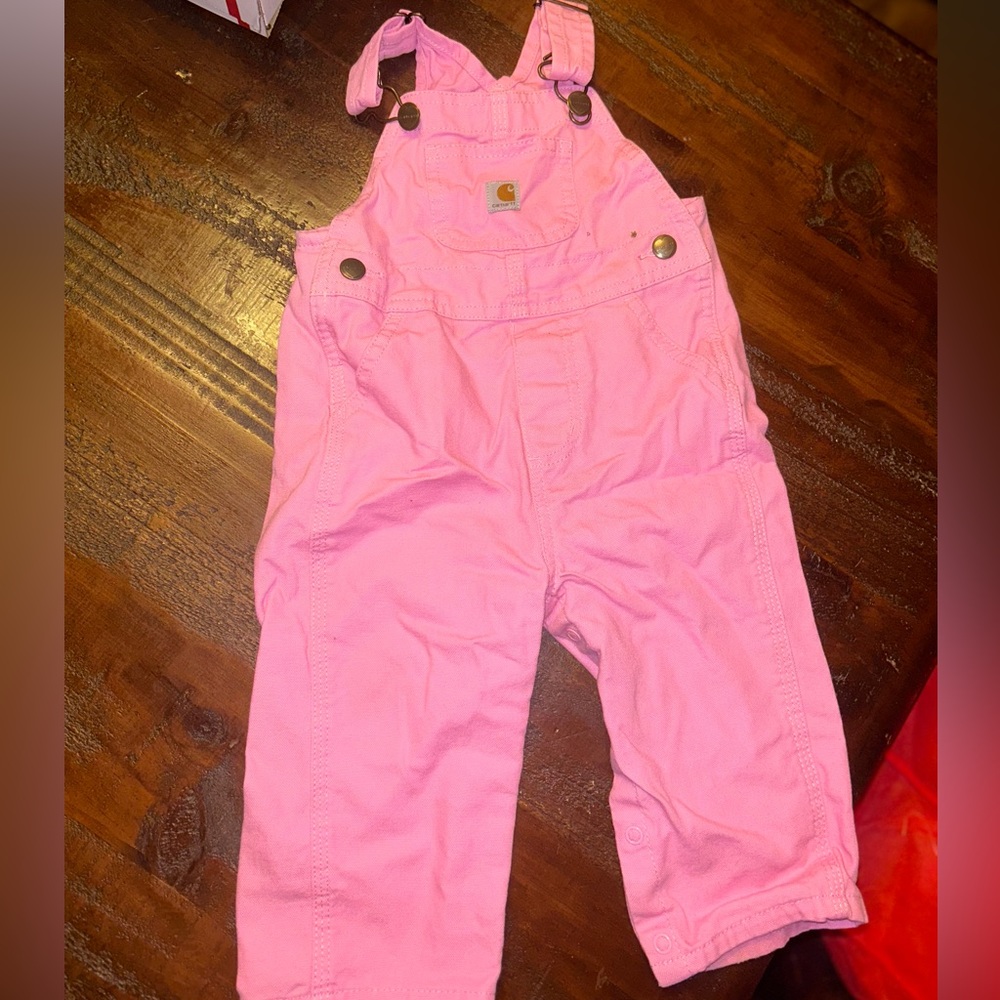Pink infant carhartt overalls